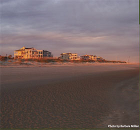 Homes on the beach at Isle of Palms, SC