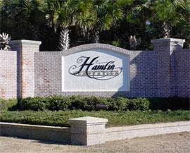 Hamlin Plantation entrance sign